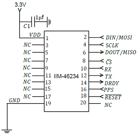 Technische Zeichnung - TDK InvenSense IIM-4623x 6-Achsen-MotionTracking®-MEMS-Bauteile